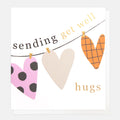 Caroline Gardner Sending Get Well Hugs Hearts On Washing Line Greeting Card