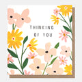Caroline Gardner Thinking Of You Yellow & Peach Florals Greeting Card
