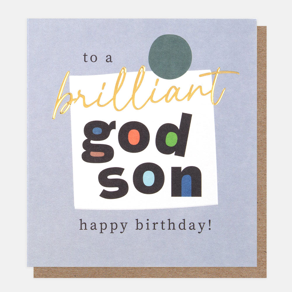 Caroline Gardner To A Brilliant Godson Happy Birthday Greeting Card