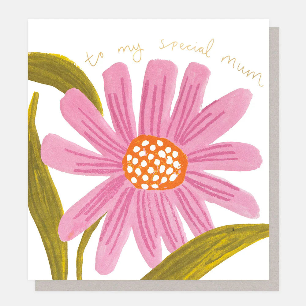 Caroline Gardner To My Special Mum Big Painted Pink Flower Head Greeting Card