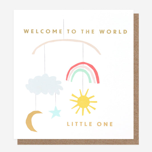 Caroline Gardner Welcome To The World Baby Mobile Greeting Card