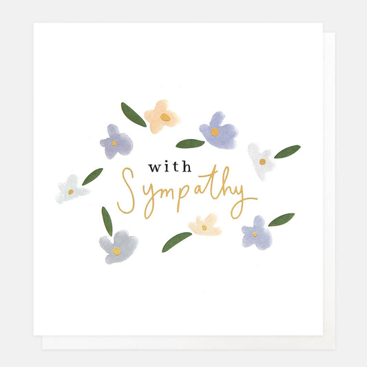 Caroline Gardner With Sympathy Ditsy Floral Greeting Card
