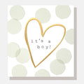 Caroline Gardner It's A Boy! Blue Confetti & Gold Heart Greeting Card
