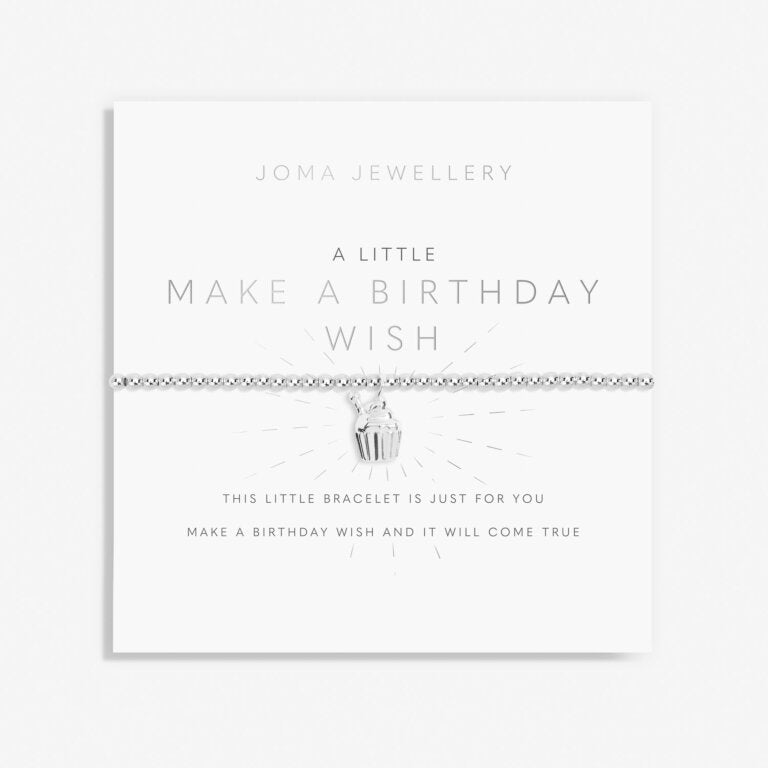Joma Jewellery Childrens A Little Make A Birthday Wish Silver Plated Bracelet