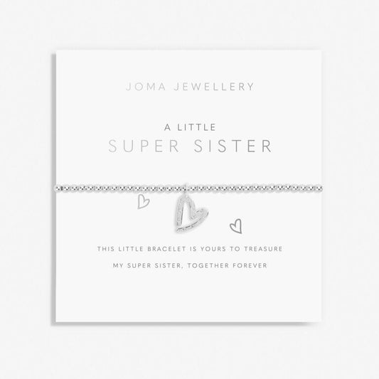 Joma Jewellery Childrens A Little Super Sister Silver Plated Bracelet
