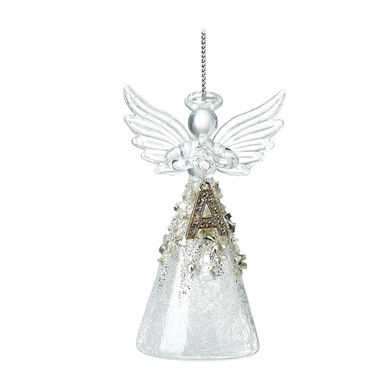 Christmas Hanging Glass Angel Letter A
