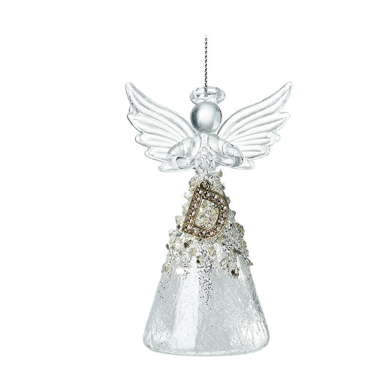 Christmas Hanging Glass Angel Letter D