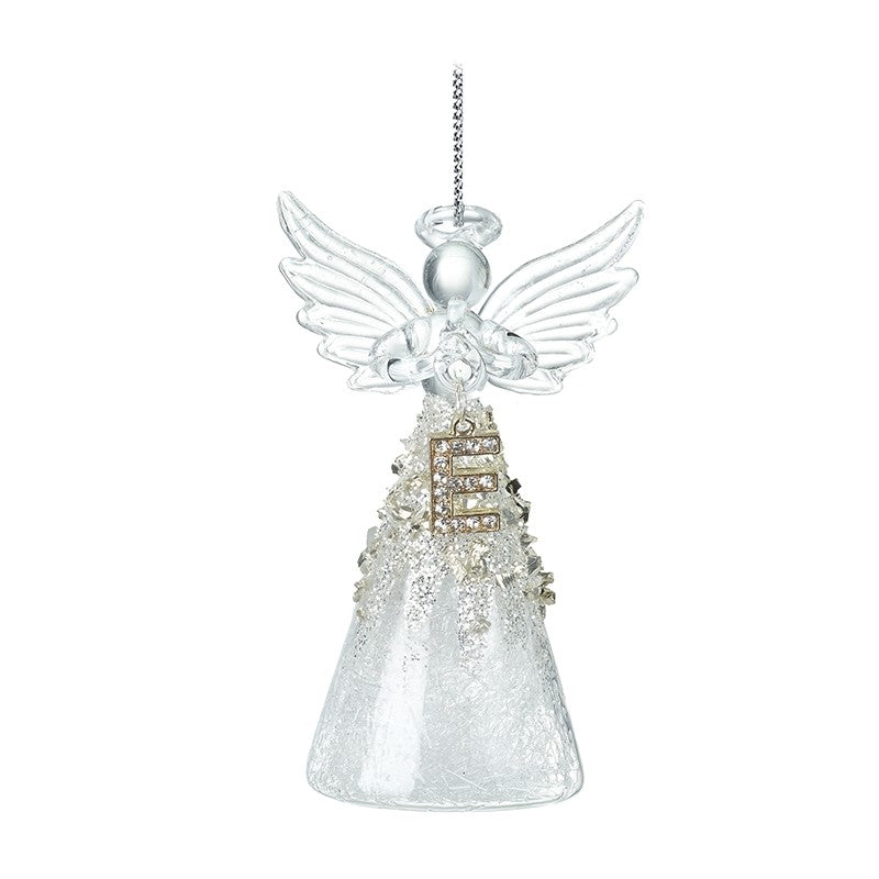 Christmas Hanging Glass Angel Letter E