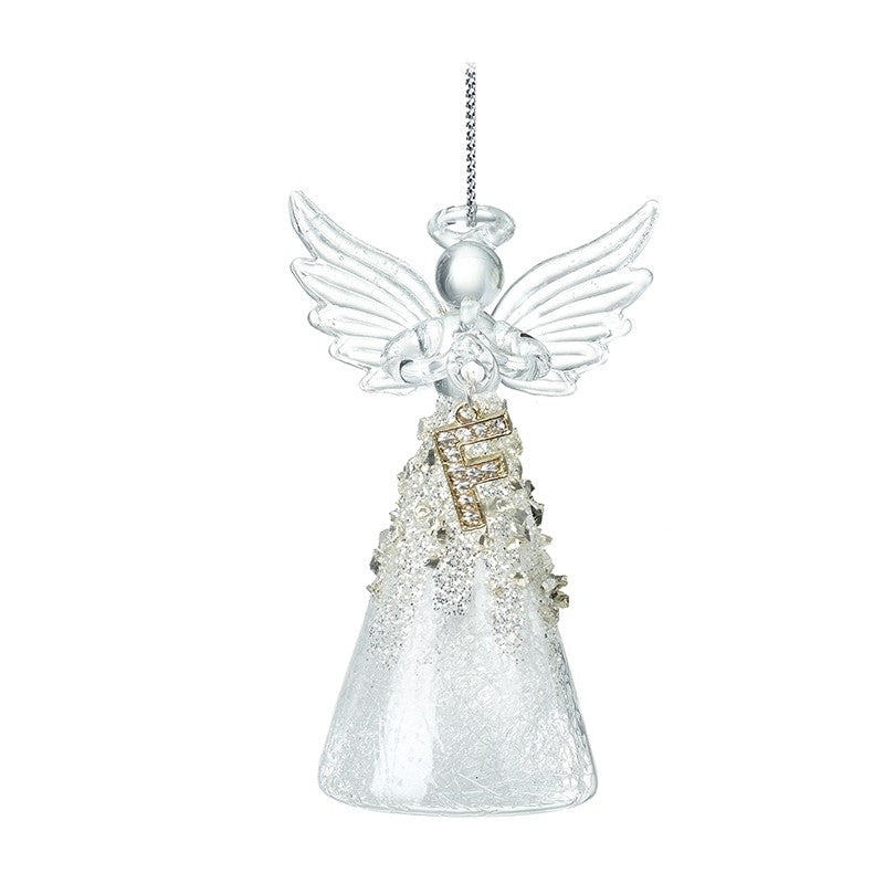 Christmas Hanging Glass Angel Letter F