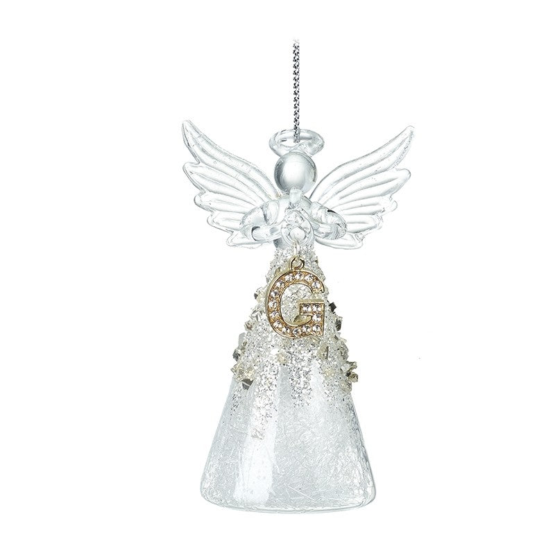 Christmas Hanging Glass Angel Letter G