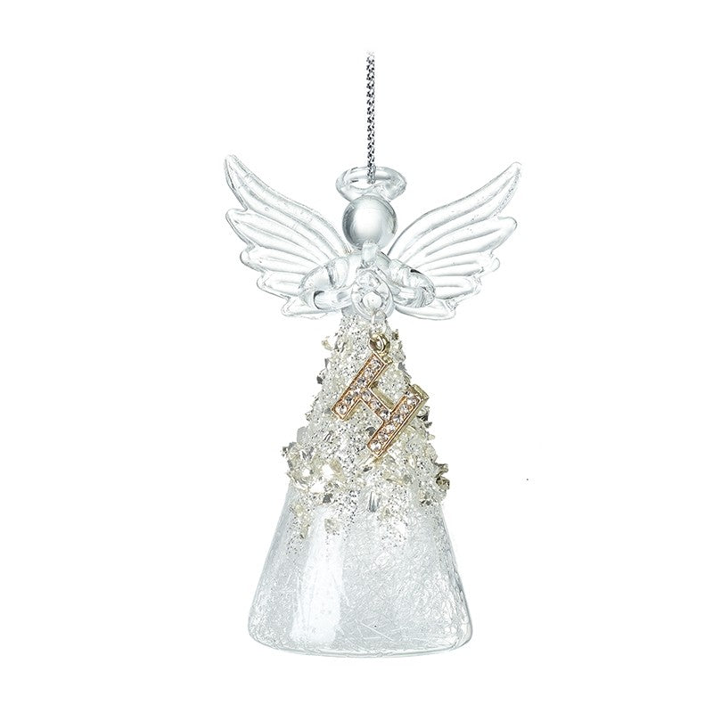 Christmas Hanging Glass Angel Letter H
