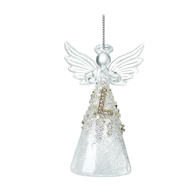Christmas Hanging Glass Angel Letter L