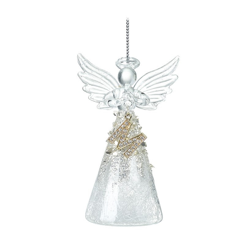 Christmas Hanging Glass Angel Letter M