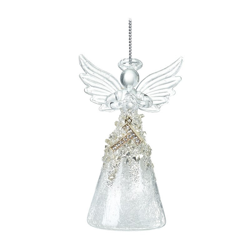 Christmas Hanging Glass Angel Letter T