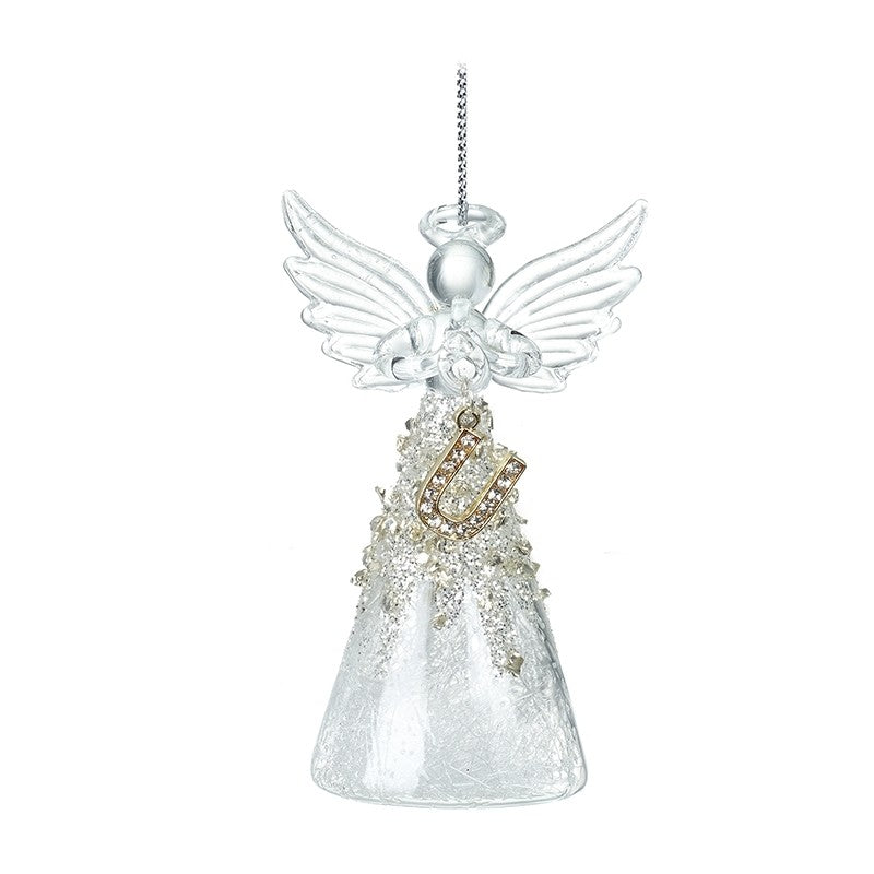Christmas Hanging Glass Angel Letter U