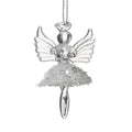 Christmas Glass Hanging Angel with Heart