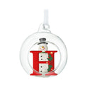 Christmas Hanging Glass Open Globe Snowman Decoration Letter H