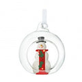 Christmas Hanging Glass Open Globe Snowman Decoration Letter I