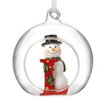 Christmas Hanging Glass Open Globe Snowman Decoration Letter L