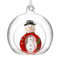 Christmas Hanging Glass Open Globe Snowman Decoration Letter O