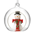 Christmas Hanging Glass Open Globe Snowman Decoration Letter T
