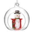 Christmas Hanging Glass Open Globe Snowman Decoration Letter U