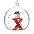 Christmas Hanging Glass Open Globe Snowman Decoration Letter X