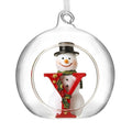 Christmas Hanging Glass Open Globe Snowman Decoration Letter Y