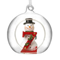 Christmas Hanging Glass Open Globe Snowman Decoration Letter Z