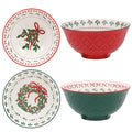 Christmas Mistletoe Ceramic Bowl Small Green or Red