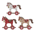 Christmas Roly Wood Pony Small Assorted