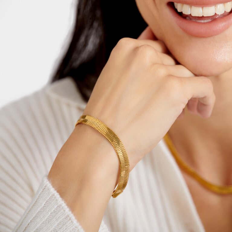 Katie Loxton Ciana Large Snake Chain Bracelet Gold Plated Bracelet