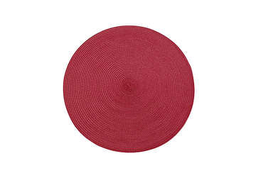 Circular Ribbed Placemat Red