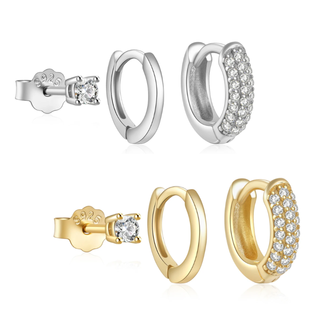 She Is Beautiful Cluster Stacking Set Gold