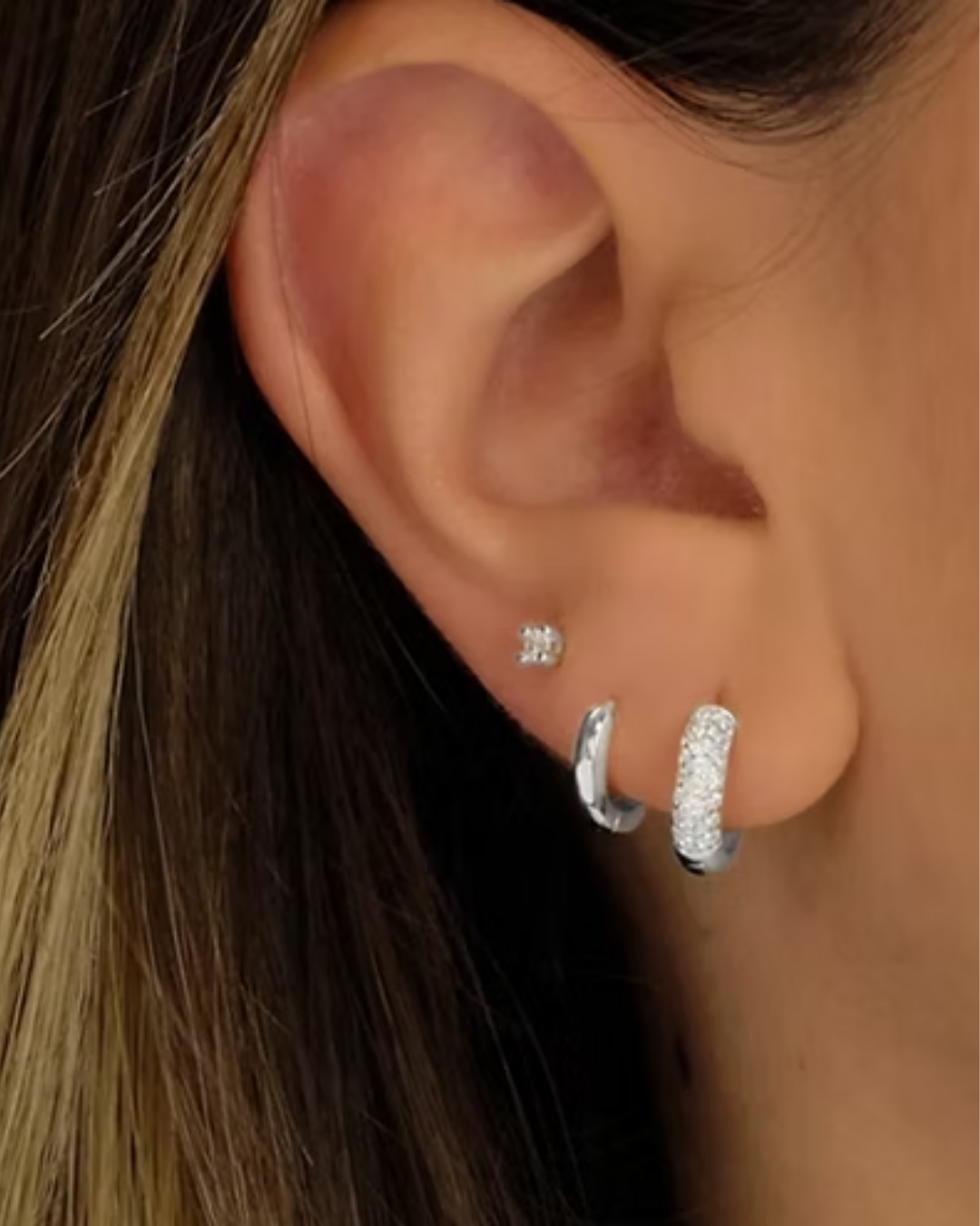 She Is Beautiful Cluster Stacking Set Silver