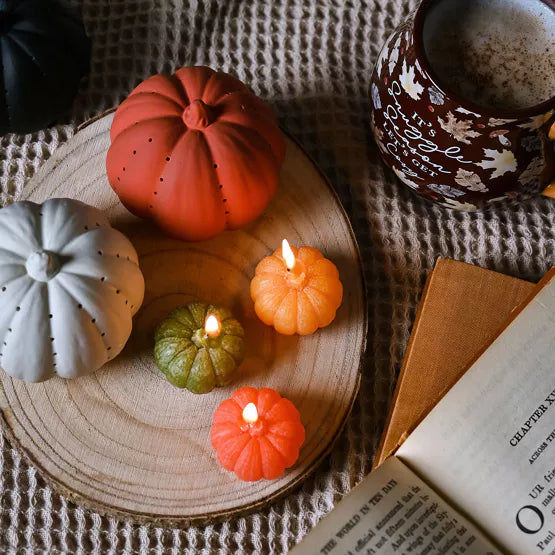 Country Living Coloured Pumpkin Candles Set of 6