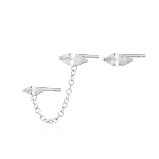 Scream Pretty Crystal Droplet Stud Earring Set Rhodium Plated Sterling silver