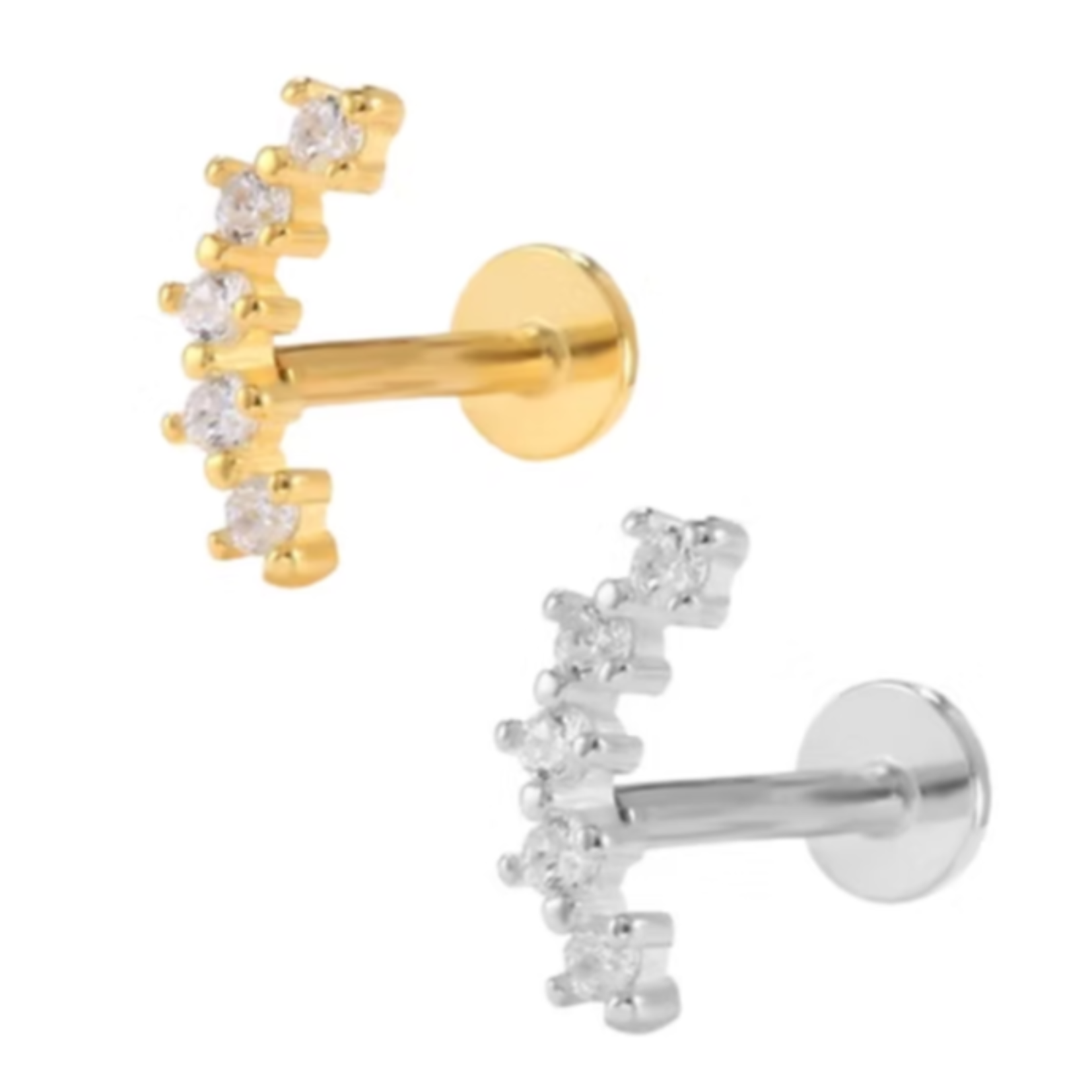 She Is Beautiful Curved Labret Stud Silver