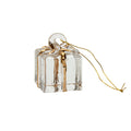 Christmas Hanging Glass Gold Present