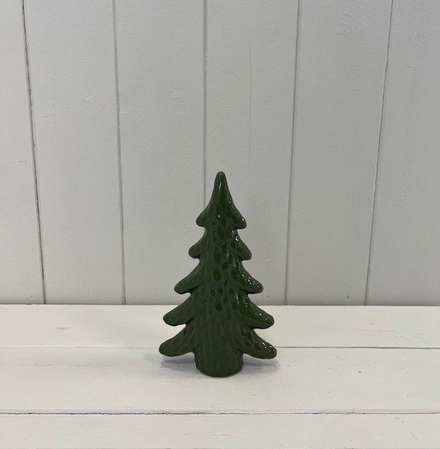 Dimpled Green Ceramic Christmas Tree Ornament Small