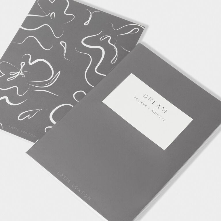 Katie Loxton Duo Notebook Dream Believe Achieve Black /Off White