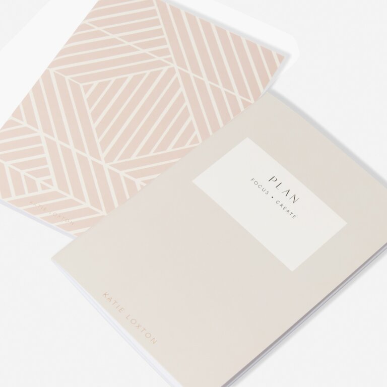 Katie Loxton Duo Notebook Plan Focus Create Off White /Taupe