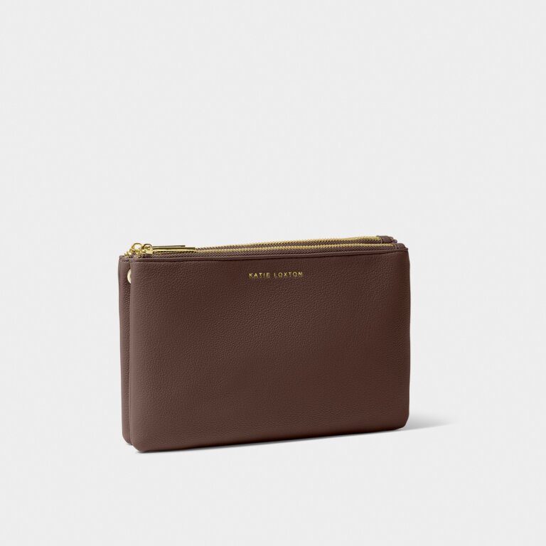 Katie Loxton Duo Pouch Chocolate