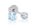 Ear Piercing CZ Pair Stainless Steel 3mm Aqua