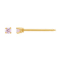 Ear Piercing CZ Pair 24ct Gold Plated Stainless Steel Pink 2mm