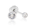 Ear Piercing Clear Crystal Bezel Titanium 3mm