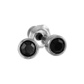 Ear Piercing Clear Crystal Bezel Titanium 4mm Black