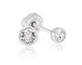 Ear Piercing Clear Crystal Bezel Titanium 4mm