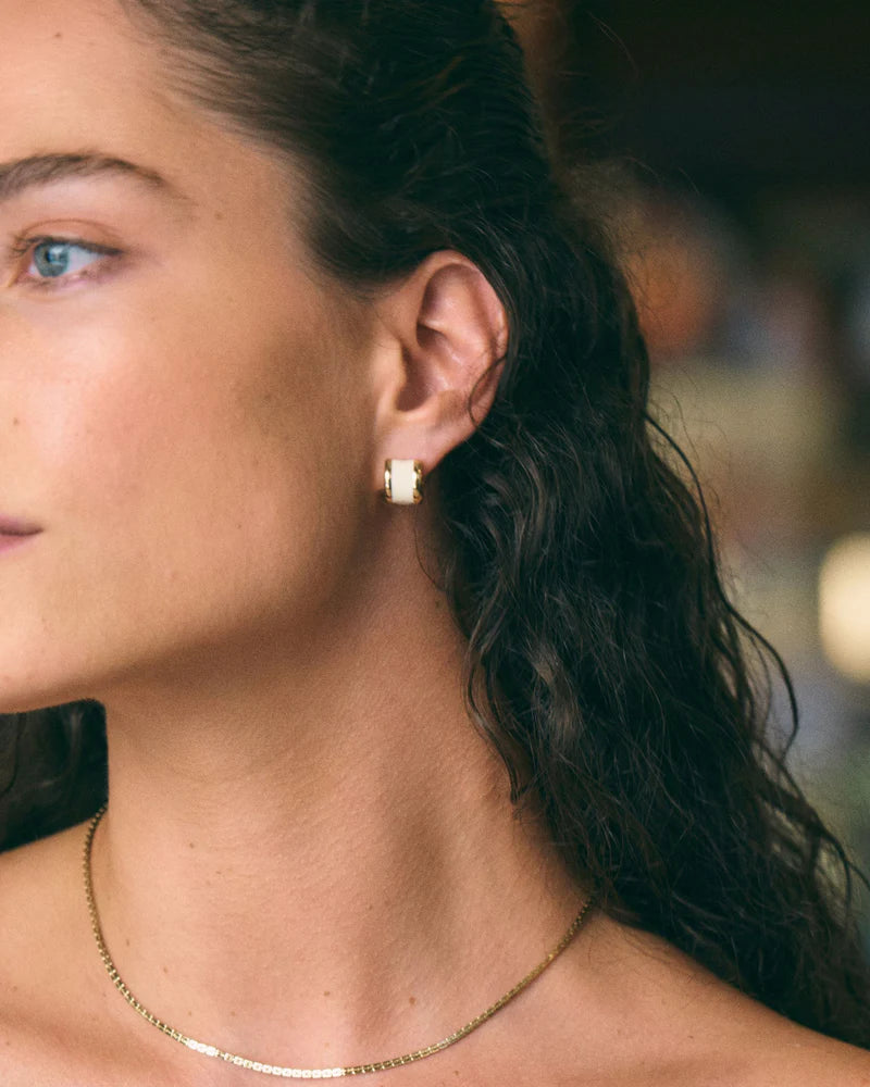 Edblad Frame Enamel Hoops Off White Gold