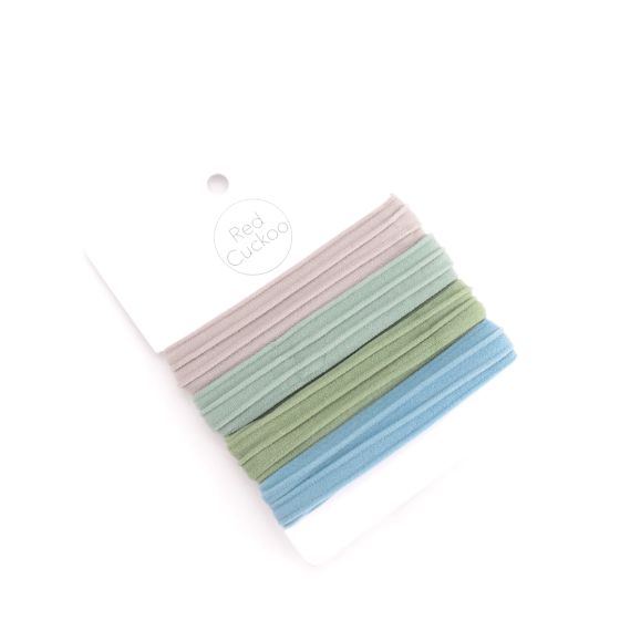 Elastic Hair Ties Pack of 4 Green